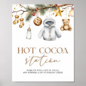 Hot Cocoa Boho Christmas Holiday Baby Shower ポスター (正面)