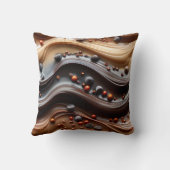Hot Cocoa Chocoholic Funny Humor Modern Brown クッション (裏面)