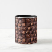 Hot Cocoa Chocoholic Funny Humor Modern Brown マグカップ (中央)