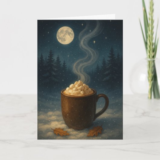 Hot Cocoa Christmas Card – Cozy Holiday Greeting w カード (正面)