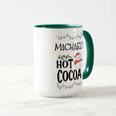 Hot Cocoa Christmas Snowman for Kids & Custom Name マグカップ (正面右)