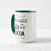 Hot Cocoa Christmas Snowman for Kids & Custom Name マグカップ (正面左)
