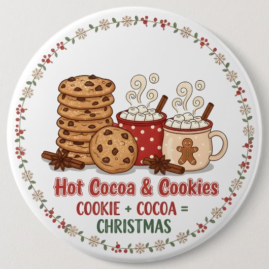 Hot Cocoa & Cookies Christmas 缶バッジ (正面)