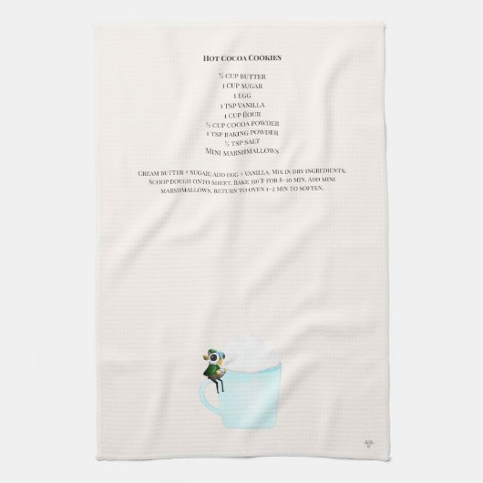 Hot Cocoa Cookies Recipe Dragon Towel キッチンタオル (縦)