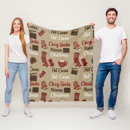 Hot Cocoa Cozy Socks & Christmas Movies Warm  フリースブランケット (インサイチュ)