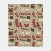 Hot Cocoa Cozy Socks & Christmas Movies Warm  フリースブランケット (正面)