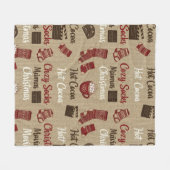 Hot Cocoa Cozy Socks & Christmas Movies Warm  フリースブランケット (正面(横))