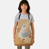 Hot Cocoa Day: Smiling Bichon Marshmallow Art エプロン (インサイチュ)