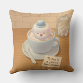 Hot Cocoa Day: Smiling Bichon Marshmallow Art クッション (裏面)