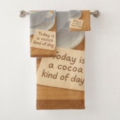 Hot Cocoa Day: Smiling Bichon Marshmallow Art バスタオルセット (インサイチュ)