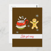hot cocoa drink + gingerbread man ポストカード (正面/裏面)