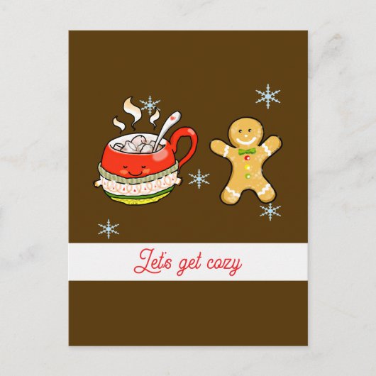 hot cocoa drink + gingerbread man ポストカード (正面)