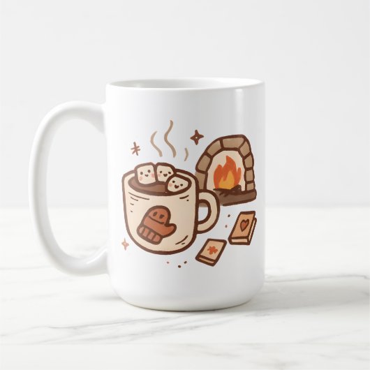 Hot Cocoa & Fireplace コーヒーマグカップ (左)