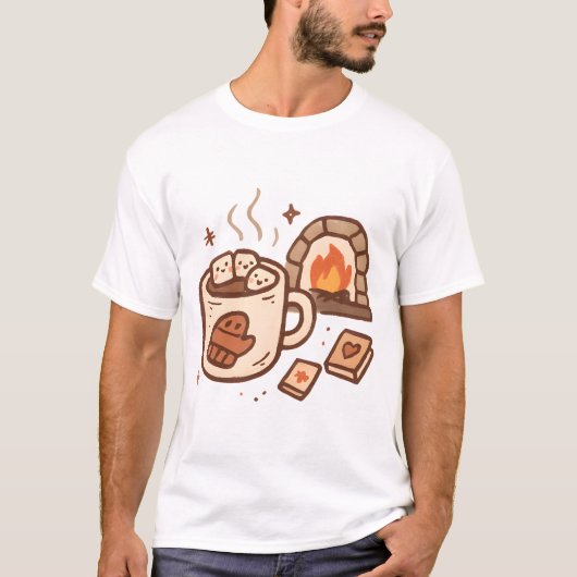 Hot Cocoa & Fireplace Tシャツ (正面)