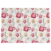 Hot Cocoa Holiday Party Watercolor Art ラージペーパーバッグ (裏面)