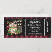 Hot Cocoa Movie Night Birthday Party Ticket 招待状 (正面)