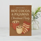 Hot Cocoa & Pajamas Christmas Party Invitation  招待状 (スタンド正面)