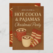 Hot Cocoa & Pajamas Christmas Party Invitation  招待状 (正面/裏面)