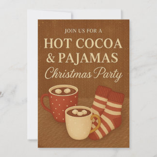 Hot Cocoa & Pajamas Christmas Party Invitation  招待状