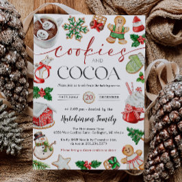 Hot Cocoa Party Invitation - Cookies and Cocoa 招待状