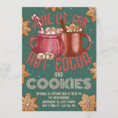 Hot Cocoa Red Mug & Cookies Holiday | Christmas 招待状 (正面)