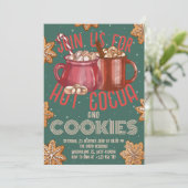 Hot Cocoa Red Mug & Cookies Holiday | Christmas 招待状 (スタンド正面)