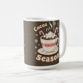 Hot cocoa season holiday merry christmas コーヒーマグカップ (正面右)