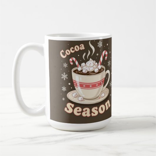 Hot cocoa season holiday merry christmas コーヒーマグカップ (左)