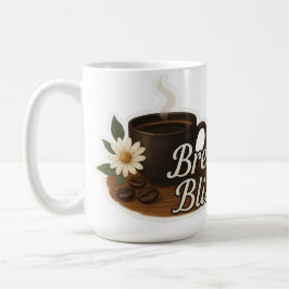 Hot Coffee Cup with Flower and Coffee Beans – Cozy コーヒーマグカップ