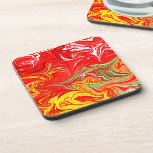 Hot Colors Patterns Art.買Now コースター (左側)