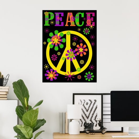 Hot Colors Peace Poster ポスター (ホームオフィス)
