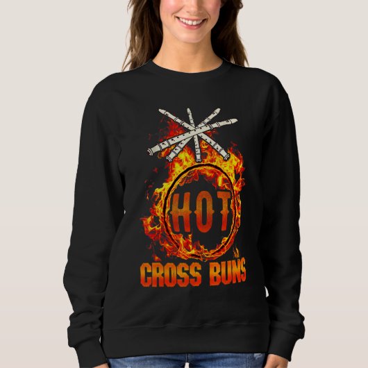 Hot Cross Buns Pattern For Dad And Womenu2019s スウェットシャツ (正面)