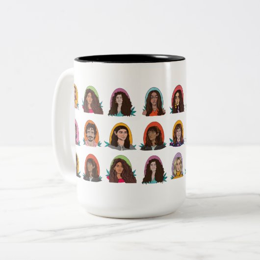 " Hot Cup of Disrupt" Mug by Language Matters ツートーンマグカップ (正面左)