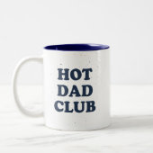 Hot Dad Club Mug Funny Dad Coffee Cup Gift Idea ツートーンマグカップ (左)