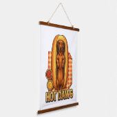 Hot Dawg Funny Dachshund Hot Dog Parody Cute Dog  吊り下げ型タペストリー (傾斜あり)