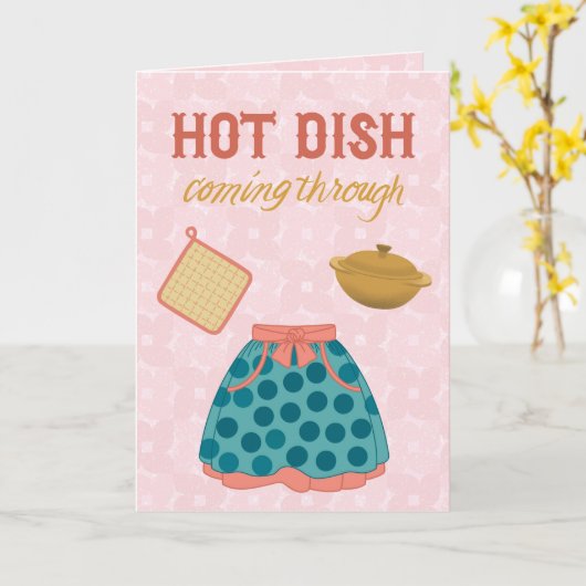 Hot Dish Coming Through! – Funny Retro Sass カード (黄色い花)