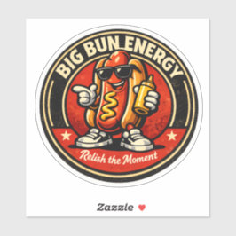 Hot Dog - Big Bun Energy - Foodie Fiends シール