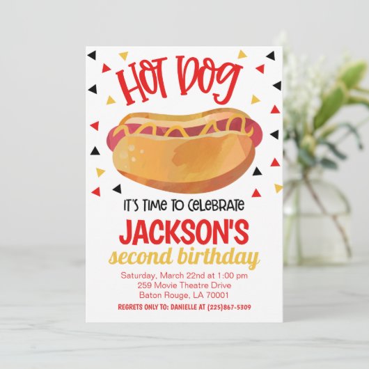 Hot Dog Birthday Party Invite 招待状 (スタンド正面)