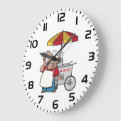 Hot Dog Cart Vendor Street Food Seller ラージ壁時計 (傾斜)