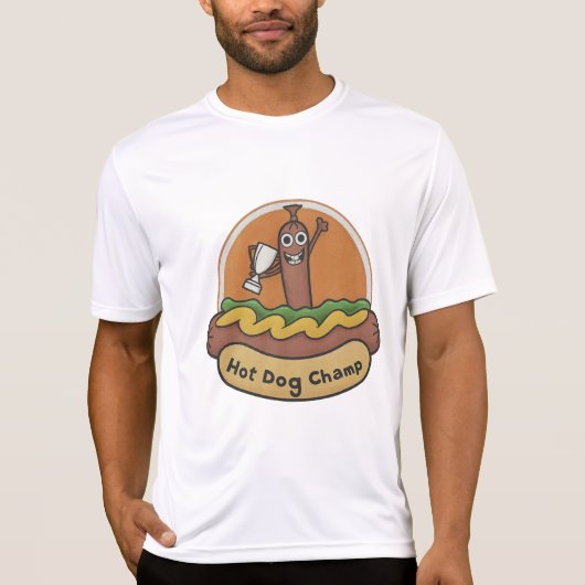 Hot Dog Champ Weiner Trophy Cute Foodie Tシャツ (正面)