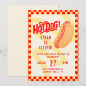Hot Dog! Cook out themed, Any age birthday  招待状 (正面/裏面)