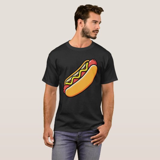 Hot Dog Funny Snack Illustration Tシャツ (正面フル)