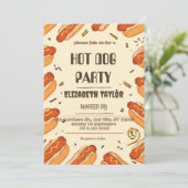 Hot Dog Party Invitation – Fun Food Celebration 招待状 (スタンド正面)