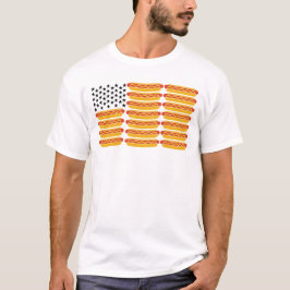 Hot Dog USA Flag Funny Patriotic Tシャツ