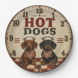 Hot Dogs Dachshund Funny Wiener Dog Kitchen ペーパープレート