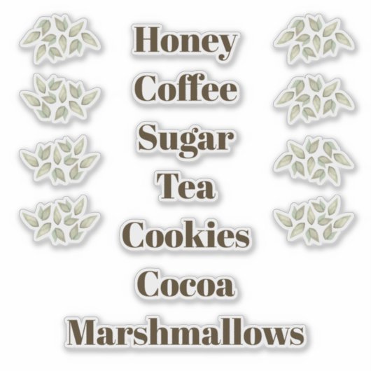 Hot Drink Bar Labels  シール (正面)