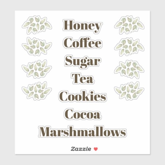 Hot Drink Bar Labels  シール (シート)