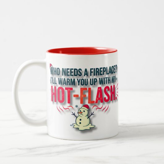 Hot-Flash Christmas Mug | Funny Menopause Gift ツートーンマグカップ (左)