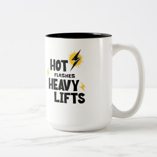 Hot Flashes. Heavy Lifts Coffee  ツートーンマグカップ (右)