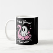 Hot Ghoul Summer Flamingo Ghost Summerween  コーヒーマグカップ (左)